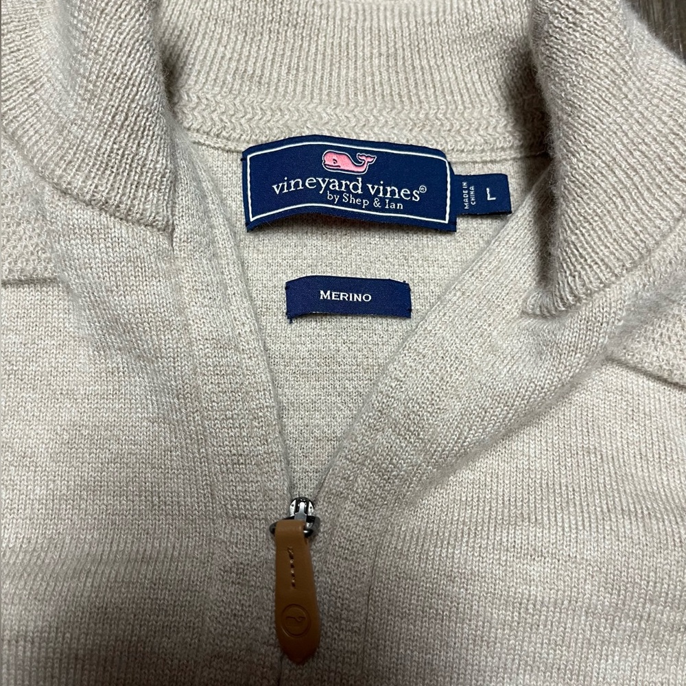 Vineyard Vines Quarter Zip 100% Merino Soft Wool Large